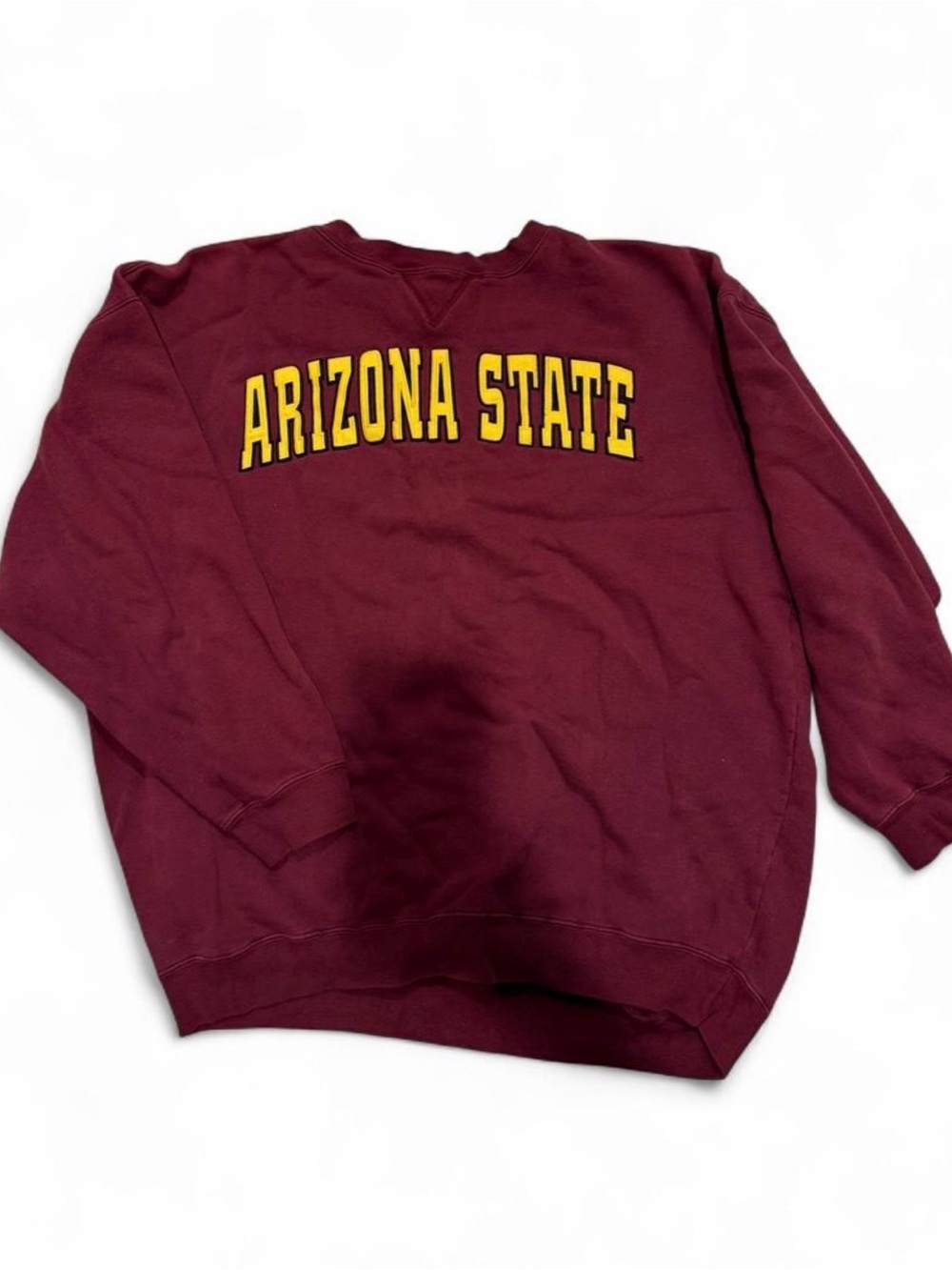 Champs Maroon Crewneck Sweatshirt with Gold Arizona State Lettering